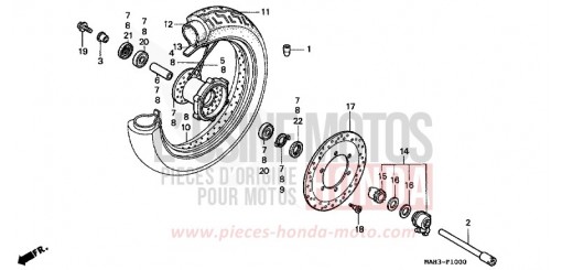 RUOTA ANTERIORE VT1100C2X di 1999
